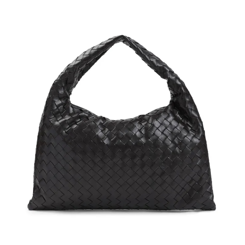 Bottega Veneta Hobo Bag Leather Small Hop Bag Black