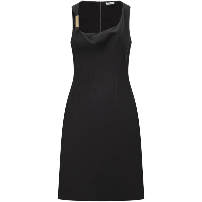 Salvatore Ferragamo Robe midi Abito Lungo schwarz