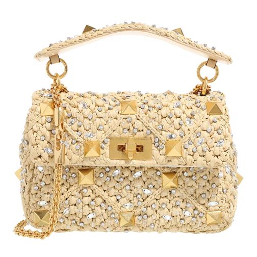 Valentino Garavani Roman Stud Medium Shoulder Bag Beige Schooltas
