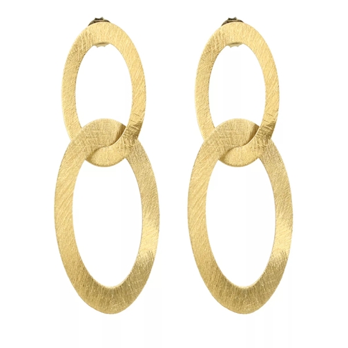 LOTT.gioielli Classic Earring Double Oval Charm Large Gold Drop Earring