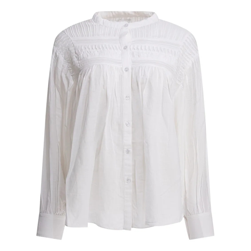Etoile Isabel Marant Blouse Loose-Fitting White Shirt With Pintuck And Pleated White