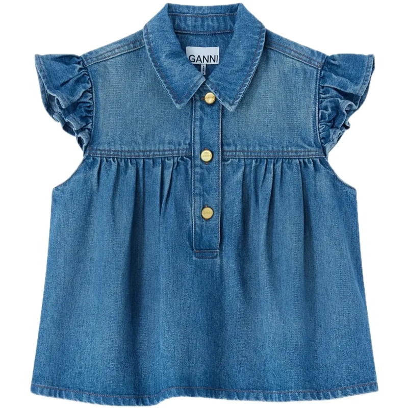 GANNI Top top jeans blau