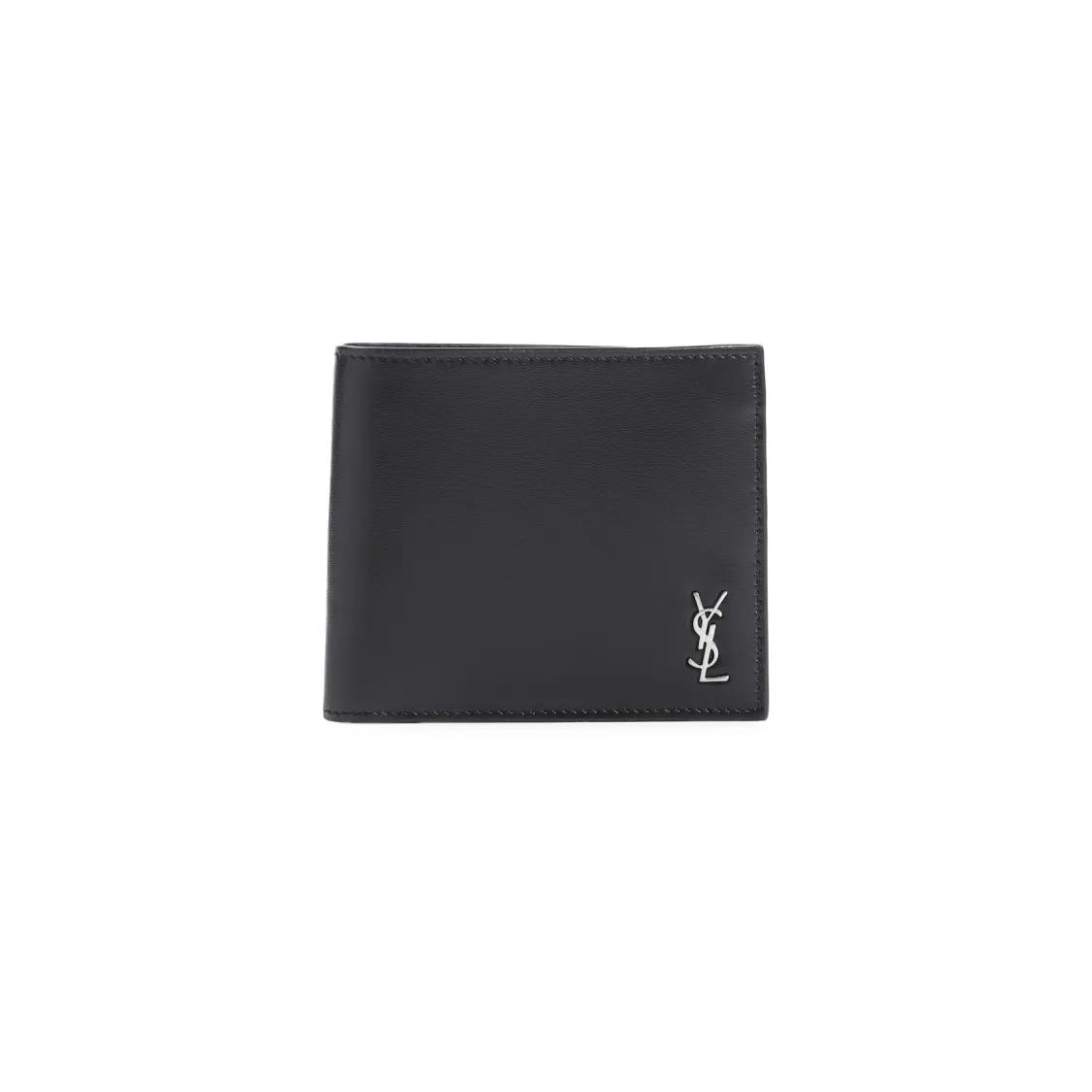 Saint Laurent Portemonnaies - Black Calf Leather Wallet - Gr. unisize - in Schwarz - für Damen