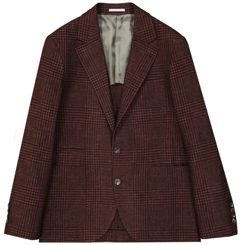 Brunello Cucinelli T-Shirt Brunello Cucinelli Tartan Wool Jacket rot