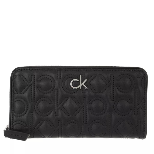 Calvin Klein Re-Lock Z/A Wallet Large Quilt CK Black Zip-Around Wallet