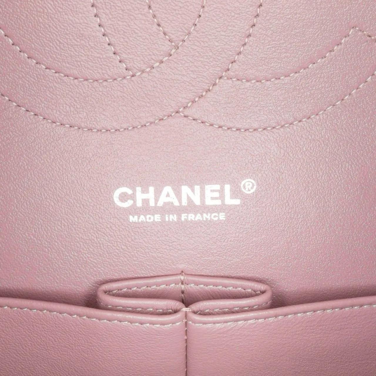 Chanel Shoppers Jumbo Classic Caviar Double Flap in poeder roze