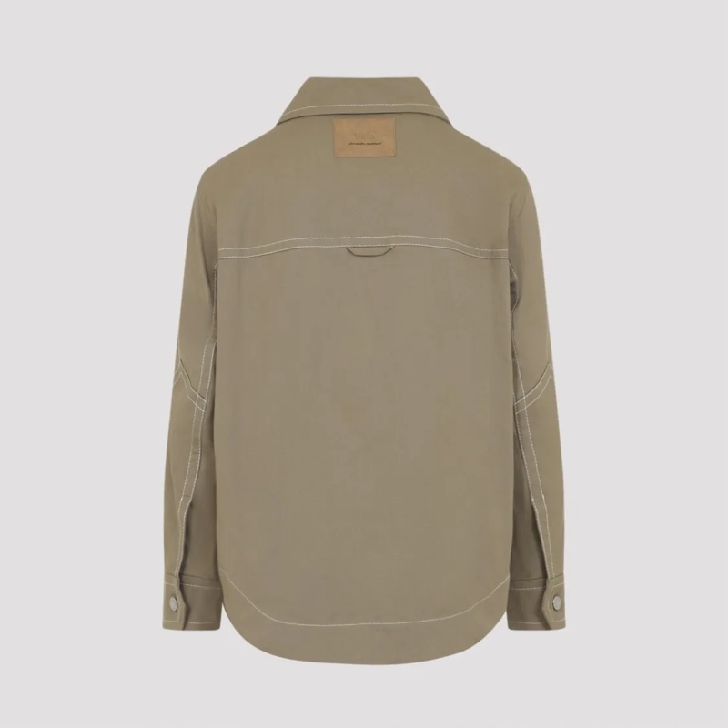 AMI Paris  Cotton Casual Jacket With Structured Collar Brown