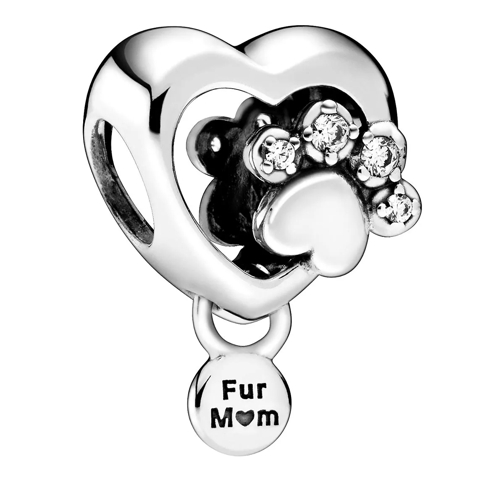 Pandora Funkelndes Hundepfotenabdruck & Herz Charm Sterling silver Hanger