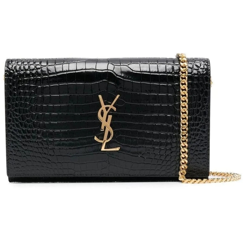 Saint Laurent Tote Saint Laurent Cassandre Croco Shoulder Bag schwarz