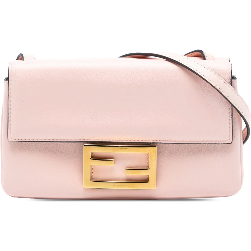 Fendi Schultertasche Leather Duo Baguette Crossbody rose