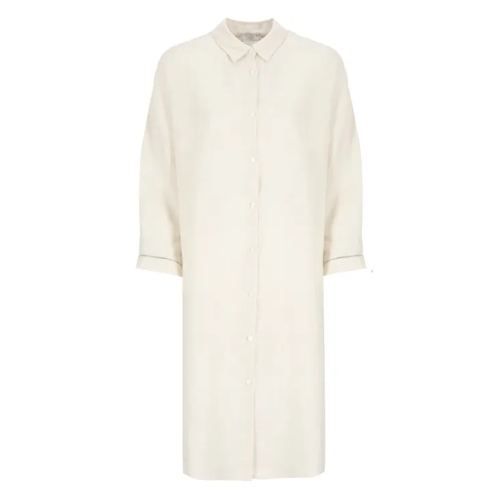 Peserico Ivory Linen Dress Neutrals 