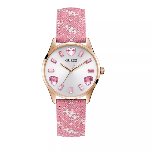 Guess Candy Hearts Rose Gold Tone Quarz-Uhr
