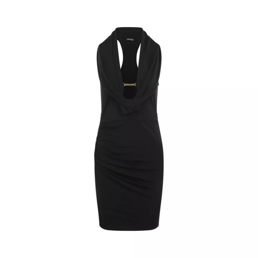 Tom Ford  Draped Cocktail Mini Dress Black