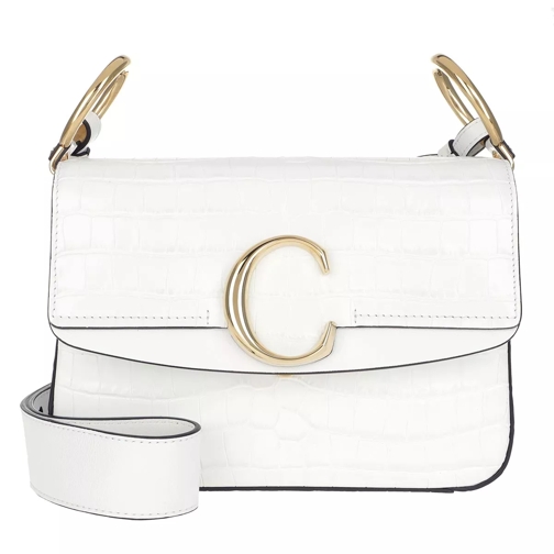 Chloé Double Carry Small Shoulder Bag Leather Brilliant White Satchel