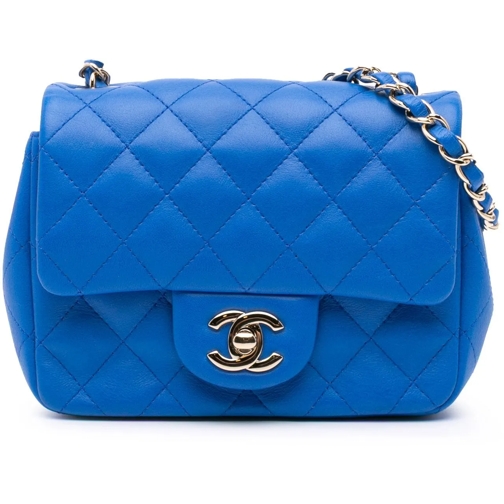 Chanel Tote 2015-2016 Mini Square Classic Lambskin Single Flap blau