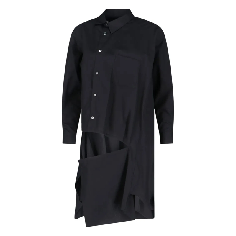 Comme des Garcons Hemd Asymmetric Long Shirt – Black Black