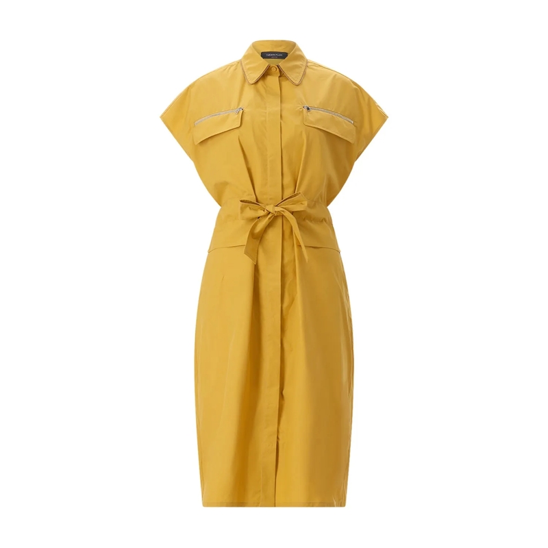 Fabiana Filippi Minikleid Midikleid mit Taillengürtel gelb