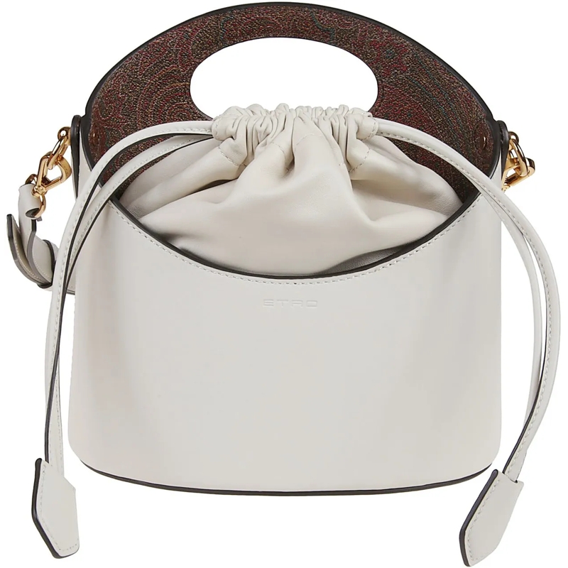 Etro Fourre-tout Medium Saturno Bucket Bag White weiß