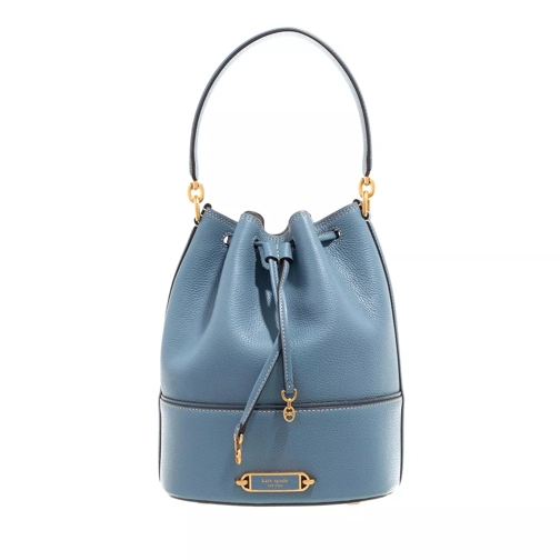 Kate Spade New York Gramercy Pebbled Leather Medium Bucket Bag Manta Blue Sac reporter