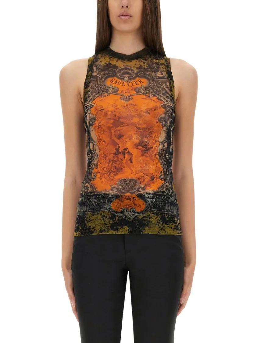 Thumbnail - Jean Paul Gaultier - "Médaillon" Tank Top - Größe XS - schwarz