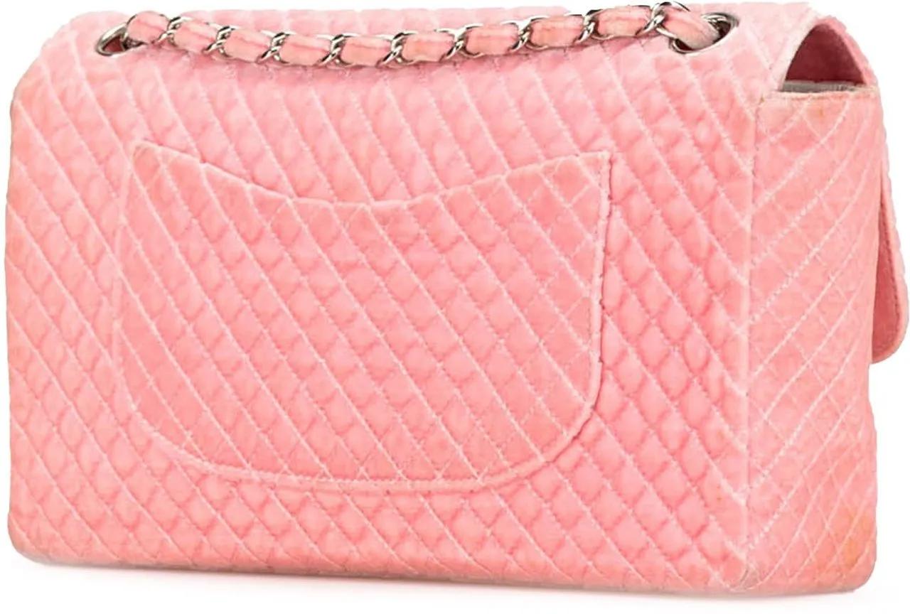 Chanel Hobo bags 1996-1997 Medium Micro Quilted Velvet CC Flap in poeder roze