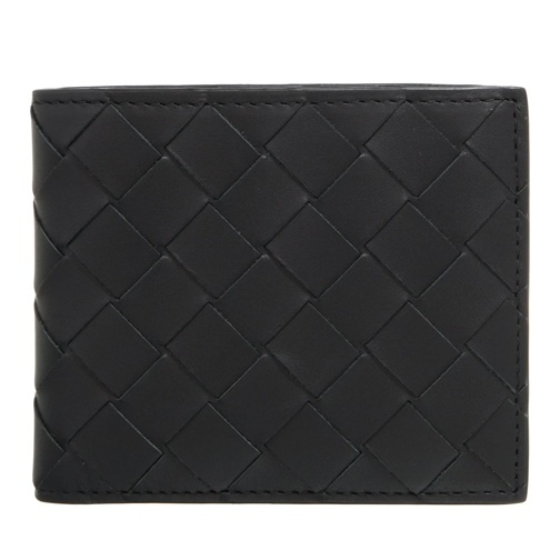 Bottega Veneta Bi-Fold Portemonnaie Intrecciato Bi-Fold Wallet Black / Silver