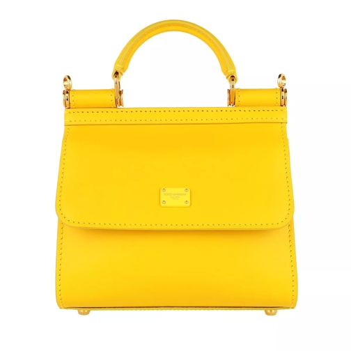 Dolce&Gabbana Top Handle Mini Bag Leather Giallo Oro Axelremsväska