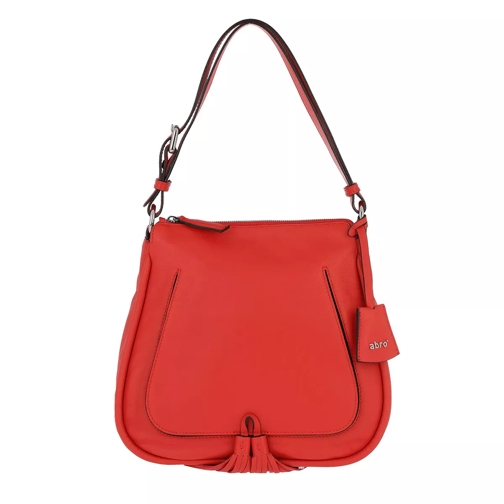 Abro Leather Velvet Tassel Shoulder Bag Poppy-red Cross body-väskor