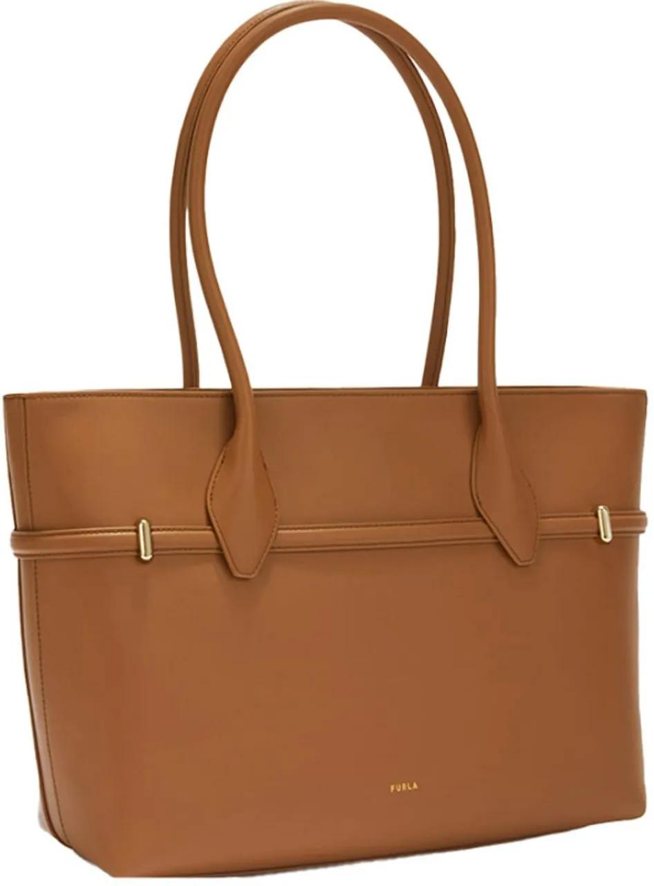 Furla Bruine leren Shopper met Interlocking Hardware Brown Dames