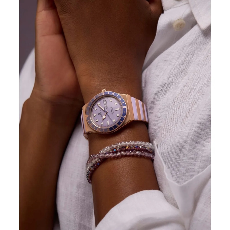 Timex Quarzuhr Quarz-Analoguhr Q Timex lila(Image 6)