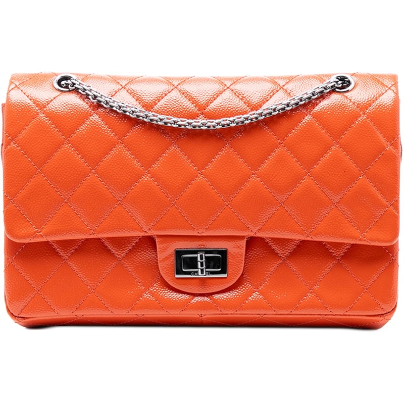 Chanel Schultertasche Quilted Patent Caviar Reissue 2.55 Double Flap 227 orange