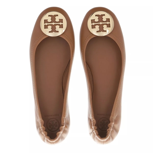 Tory Burch Ballerine Minnie Travel Ballet With Metal Logo Royal Tan Gold (Image 4)