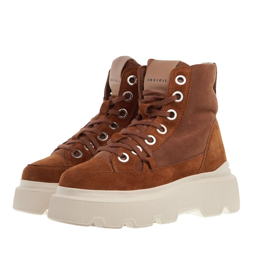 INUIKII Matilda Shearling Brown Schnürschuhe