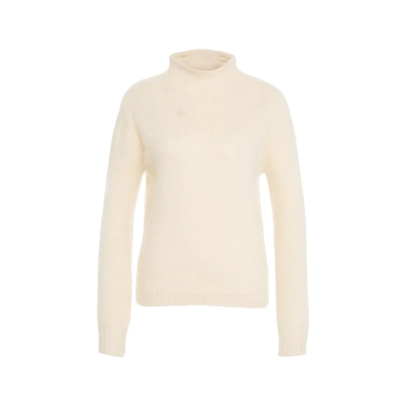 Max Mara Trui High Collar Cashmere Blend Neutrals