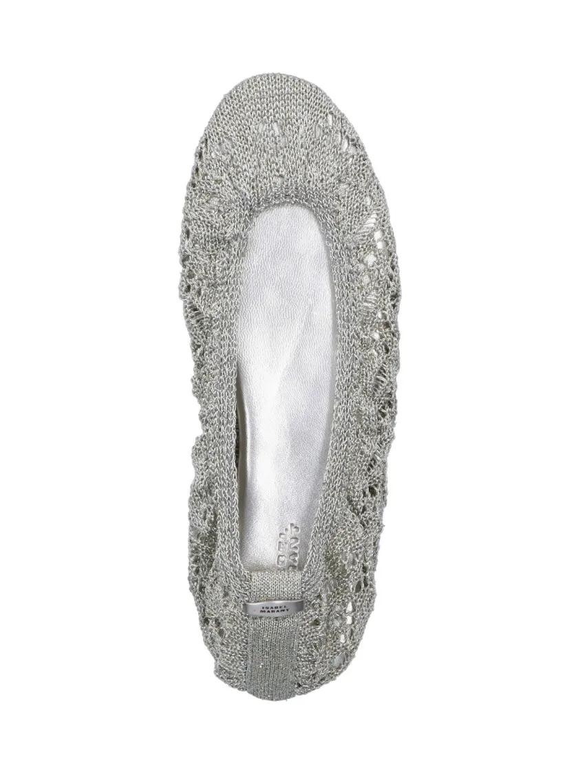 Thumbnail - "Belna" Crochet Ballet Flats – Silver - Gr. 40 (EU) - in Silber