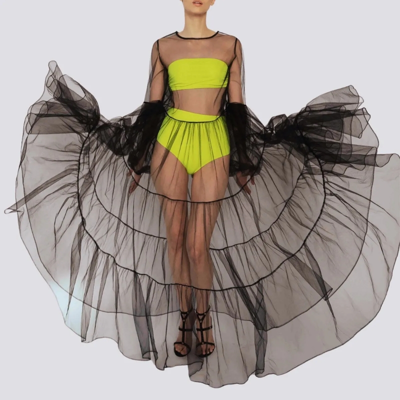 Helene Galwas Maxikleid Netzkleid ALENA schwarz(Image 2)