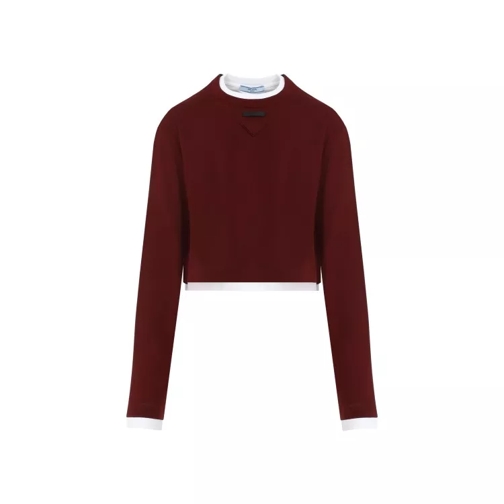 Prada Cotton Pullover Burgundy 