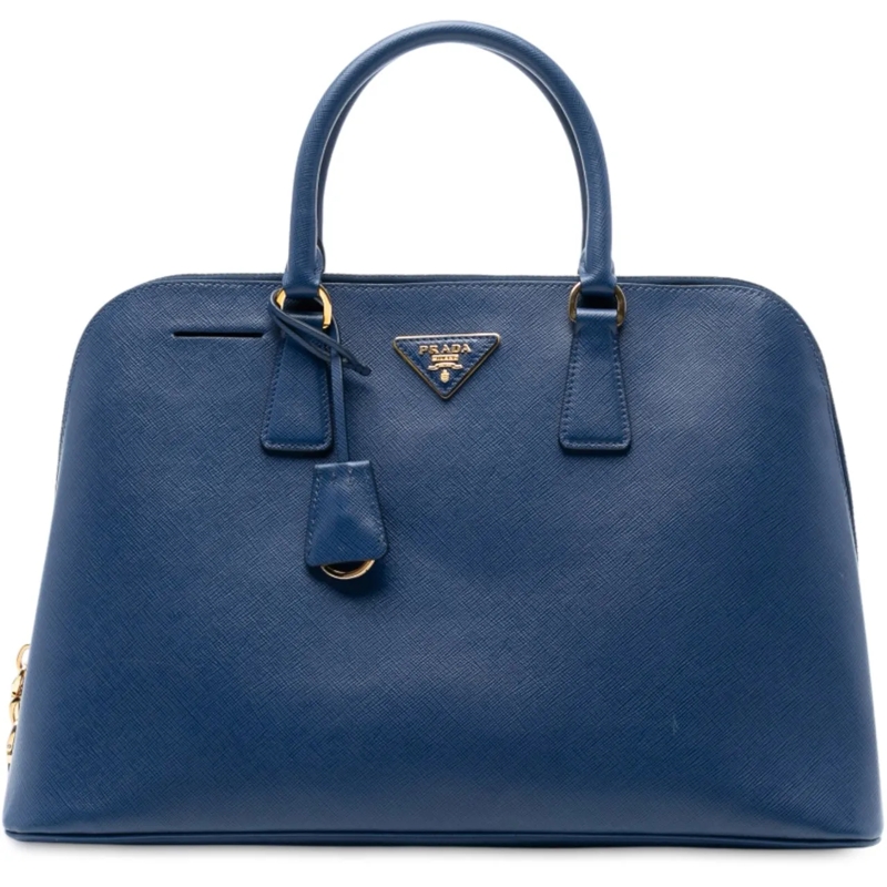 Prada Sac à bandoulière Large Saffiano Lux Promenade Satchel blau