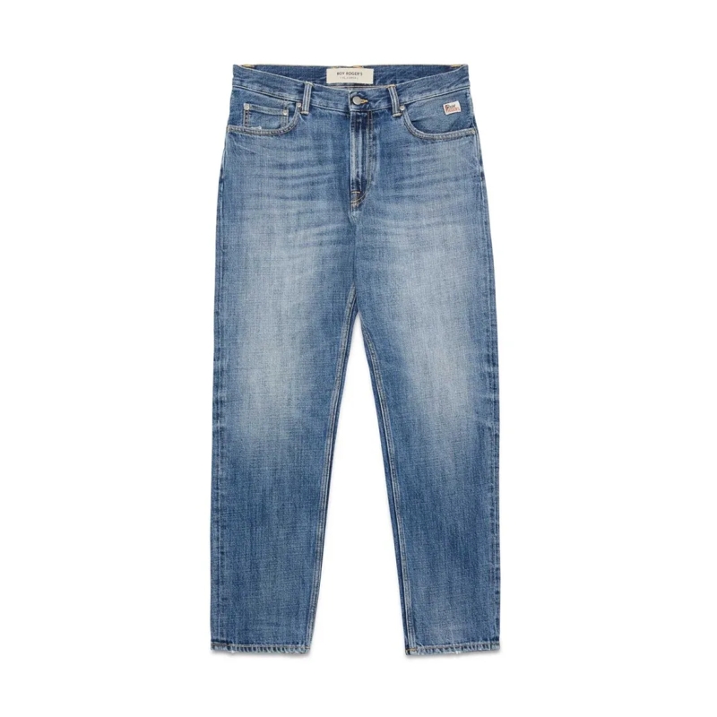 Roy Rogers Jeans Tapered Denim Jeans With Limited Edition Design Blue