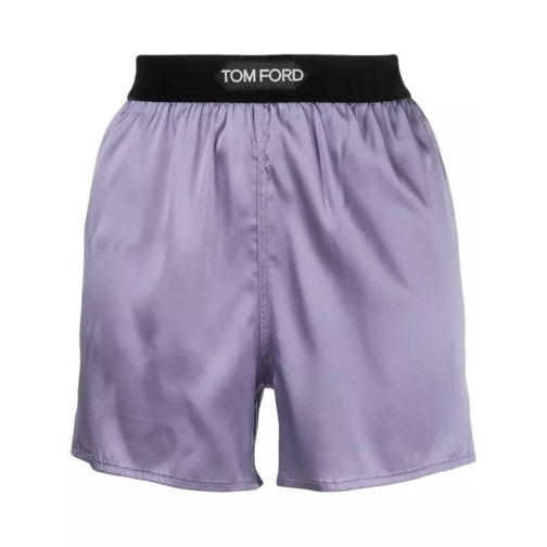 Tom Ford Purple Logo Waistband Shorts Purple 