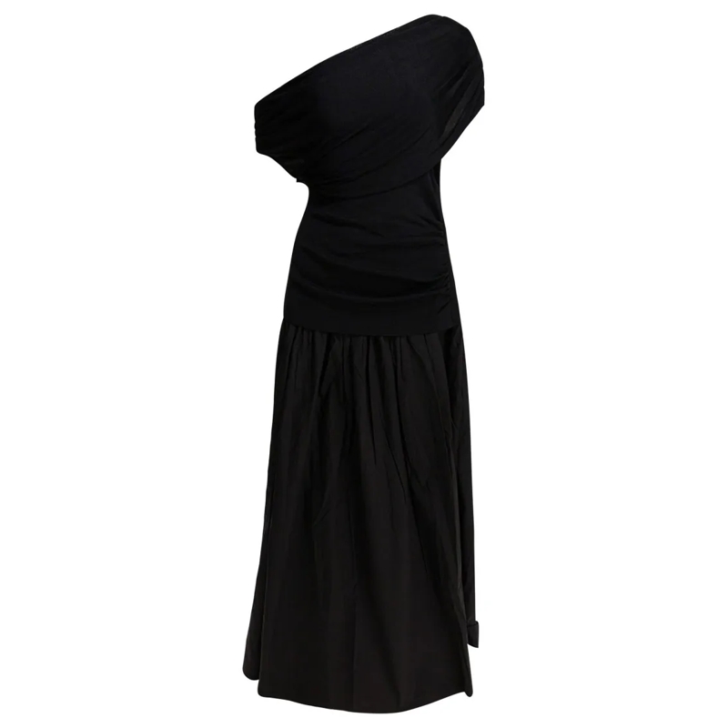 Self Portrait  Draped Midi Dress Black