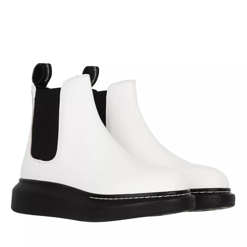 Alexander McQueen Chelsea Boots Leather White/Black Stivale Chelsea