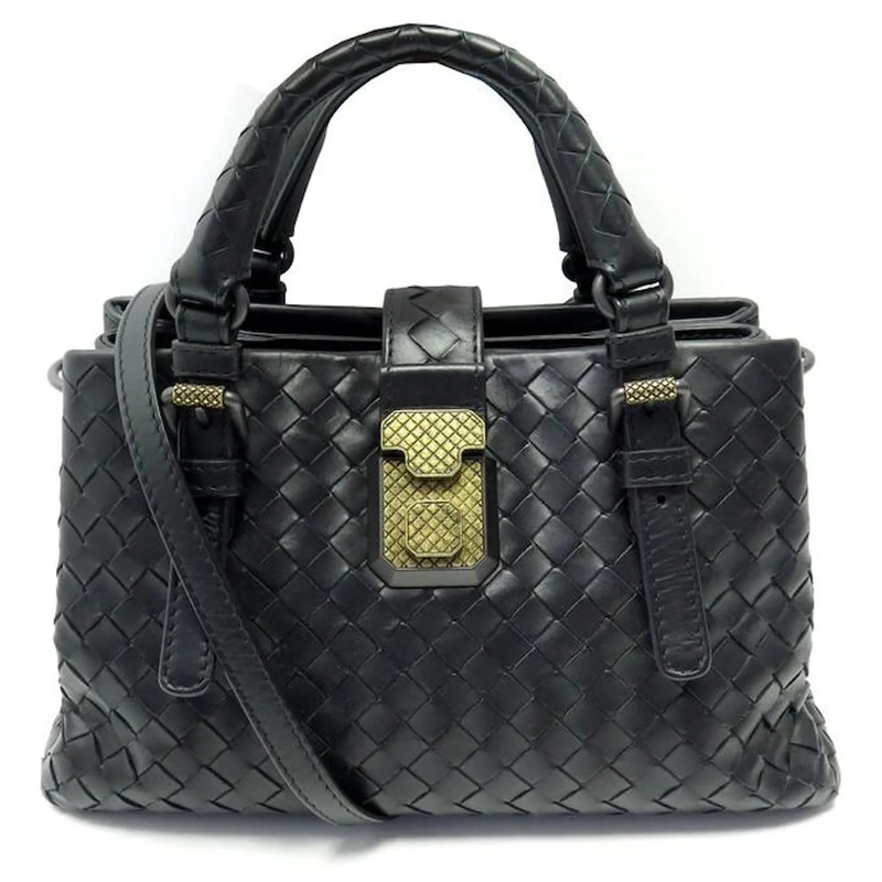 Bottega Veneta Crossbody Bag NEUE BOTTEGA VENETA ROMA MINI HANDTASCHE AUS LEDER schwarz
