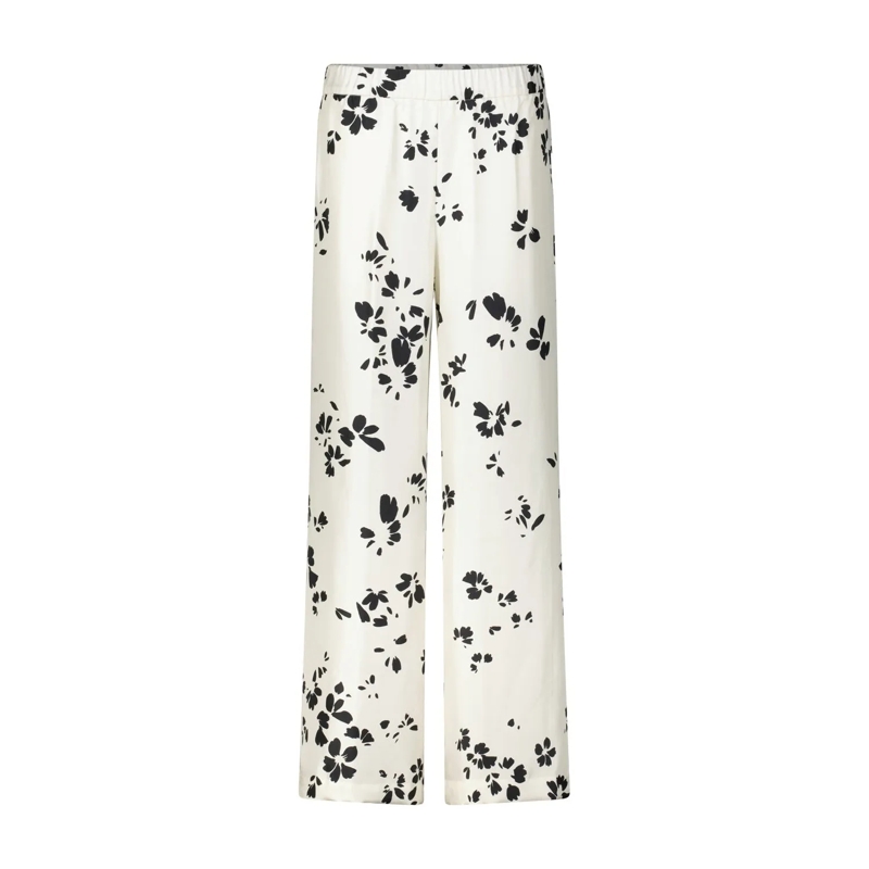 Rosso35 Casual broeken Wide-Leg Hose aus Seide Creme