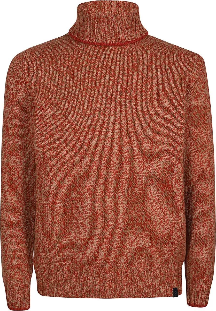 Thumbnail - Fay - Mouline` Turtle Neck Brown - Größe 46 - braun