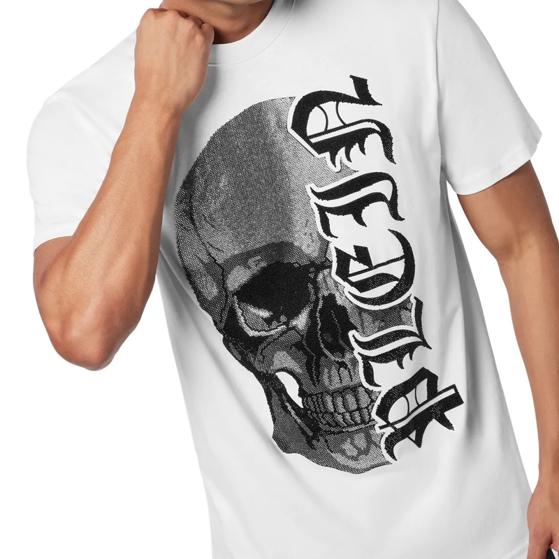 Philipp Plein T-Shirt T-Shirt Round Neck Ss Gothic Plein Embellished weiss(Image 5)