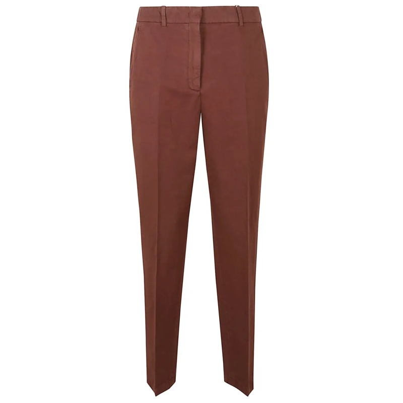 Incotex  Tailored Straight-Leg Cotton Pants With Snug Waist Brown