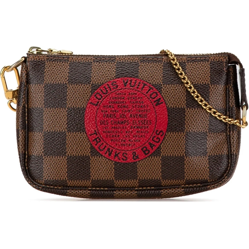 Louis Vuitton Schultertasche Damier Ebene Trunks and Bags Mini Pochette Accesso braun