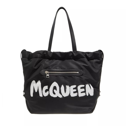 Alexander McQueen The Bundle Tote Bag Black White Boodschappentas