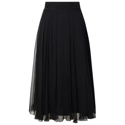 Dolce&Gabbana Black Silk Skirt Black 